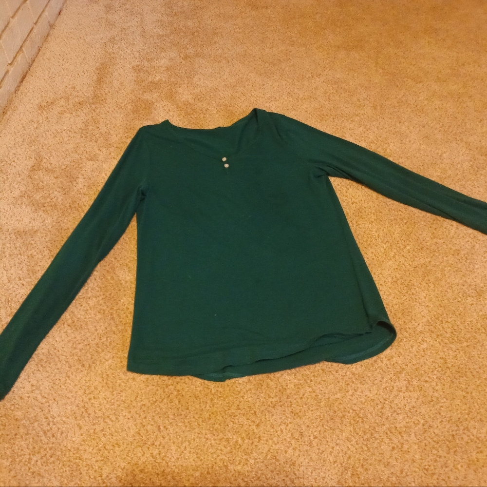 dark green long sleeve shirt